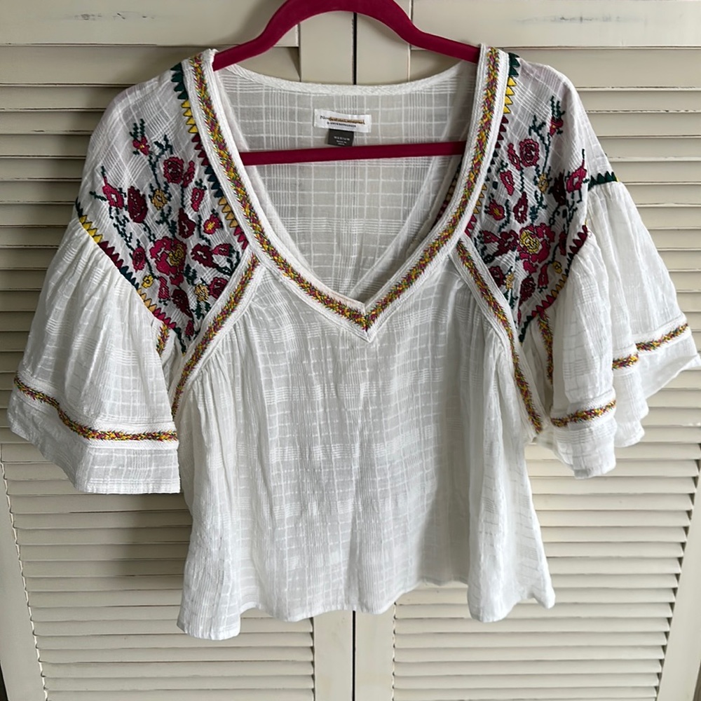 Pilcro by Anthropologie Peasant Top Medium